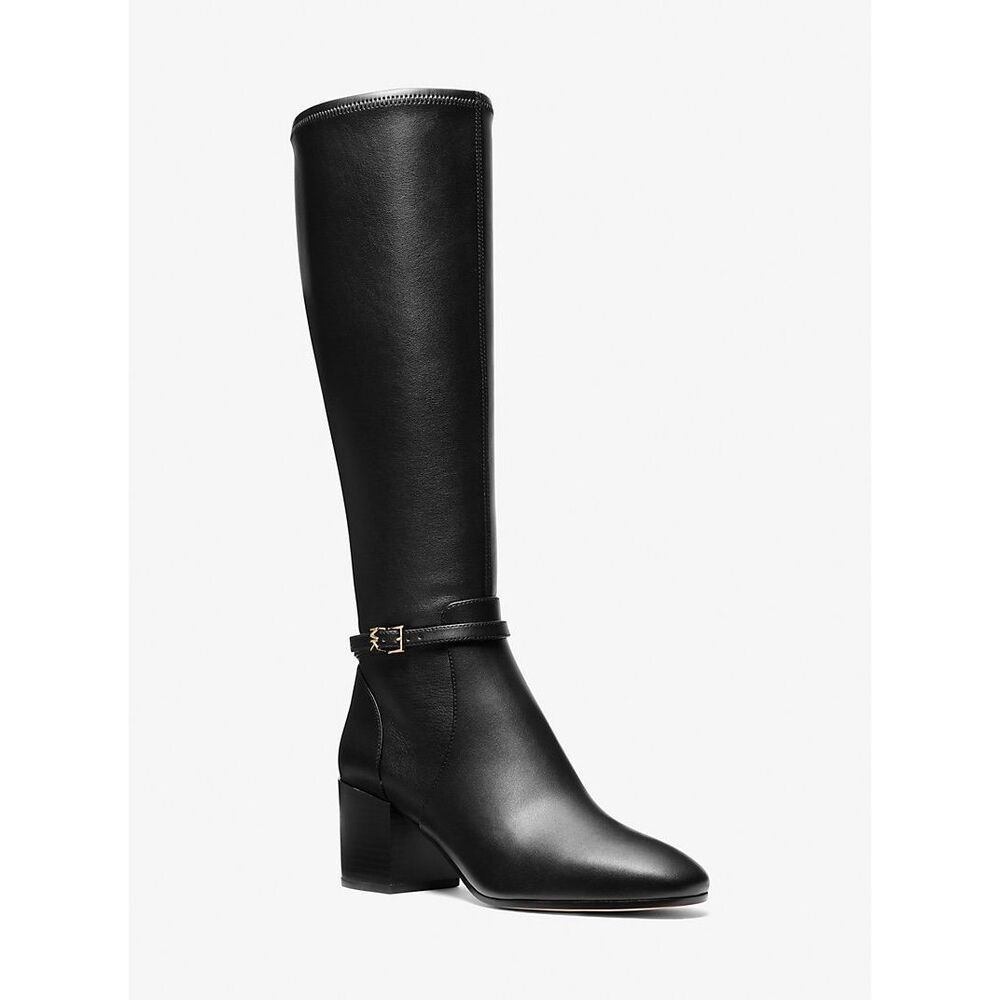 MICHAEL KORS Ella Block Heel Boot In Black US 8 Wide $345
